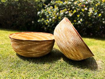 Cesto Portapane Carasau sardo rafia intrecciata