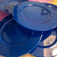 Set 5 sottopiatti in ceramica blu cobalto