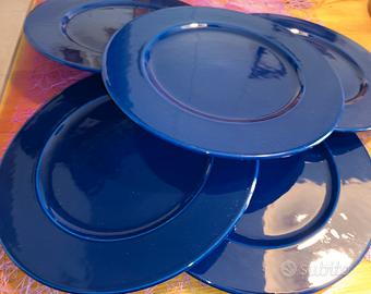 Set 5 sottopiatti in ceramica blu cobalto