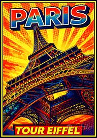 Parigi Torre Tour Eiffel Stampa Poster Locandina