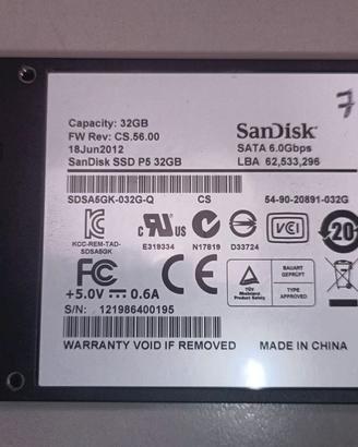 SanDisk SSD U100 32GB   codice 7