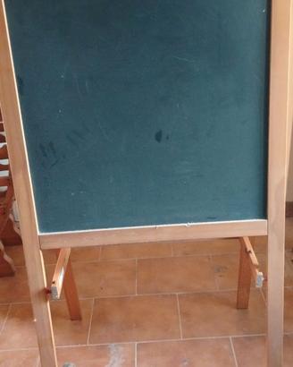 Lavagna per bambini in legno doppio lato 