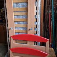 Letto singolo con doghe e materasso