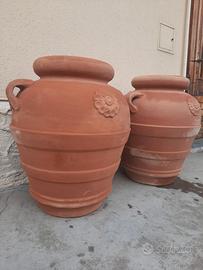 Coppia di Orci vasi e giare Toscane in terracotta