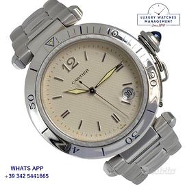 CARTIER Pasha Classic Date 38MM Ivory waffle dial