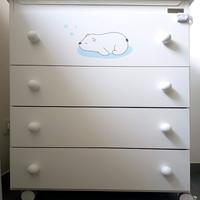 Cassettiera vasca bagnetto porta fasciatoio Micuna