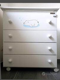 Cassettiera vasca bagnetto porta fasciatoio Micuna