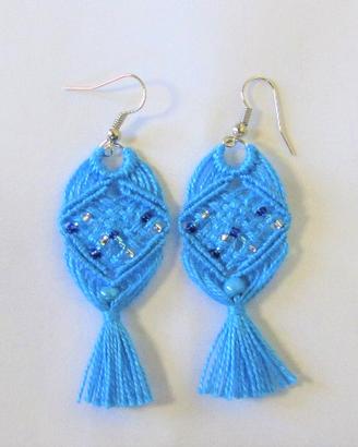 Orecchini a macramé fatti a mano. Sped. gratuita