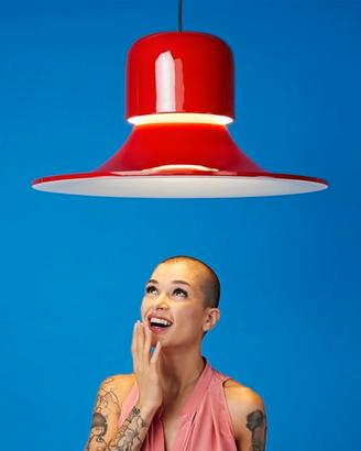 Lampada a sospensione Campana Stilnovo rosso