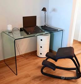 Scrivania in Vetro Curvato FIAM  Rialto 120x60  