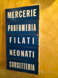 Lotto tabella insegne targhe vintage  Merceria etc