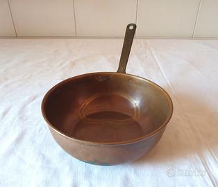 Casseruola concava tegame alto in rame vintage '80