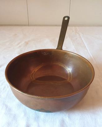 Casseruola concava tegame alto in rame vintage '80