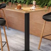 Tavolo alto 70x70 cm con piano rovere e struttura