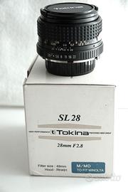 TOKINASL28 obiettivo 28mm F/2.8 Minolta M/MD Nuovo