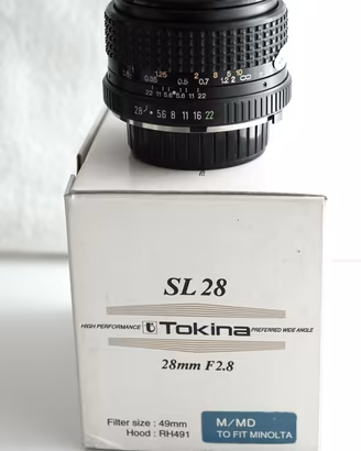 TOKINASL28 obiettivo 28mm F/2.8 Minolta M/MD Nuovo