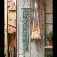 Arazzo da parete macrame Boho  Portavaso appeso 