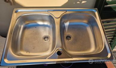 Doppio Lavandino Lavello Acciaio Inox Mondial