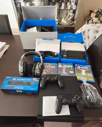 PROMO PS4, VR PS, cuffie originali ps, 2 joystick 