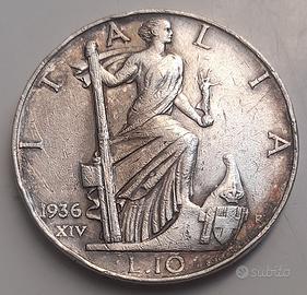 10 lire 1936 argento