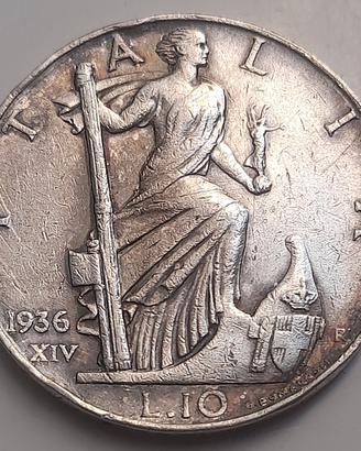 10 lire 1936 argento