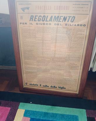 Regolamento per gioco da biliardo