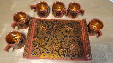 Tazze decorate in legno