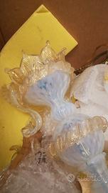 Lamp Murano Vinta 6 L Opale Azzurr Oro Zecchin 24k