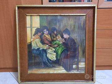 Quadro su tela - Le filatrici di canapa