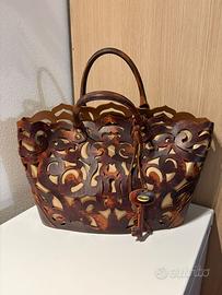 Borsa di pelle Braccialini marrone