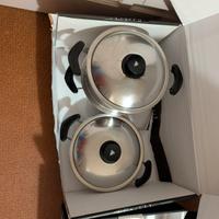 SET 7 PENTOLE AMC IN ACCIAIO + PADELLA ANTIADERENT