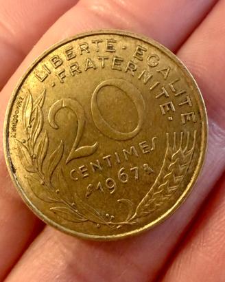 Moneta 20 Centimes Francia 1967 - Marianne