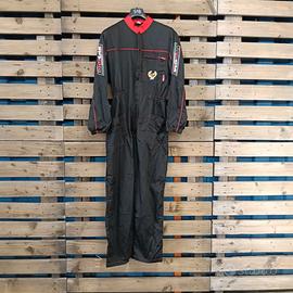 Tuta nera da meccanico, colletto "Coreana" Tg L