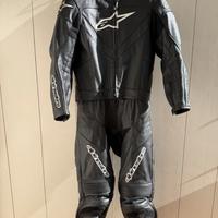 Tuta Completa Pelle Nera Alpinestars - Misura 52