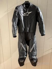 Tuta Completa Pelle Nera Alpinestars - Misura 52