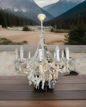 Lampadario chic con pendenti 12 lampade led