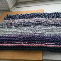 Tappetino cotone fasce multicolor blu azzurro viol