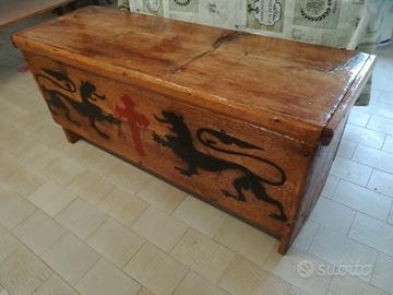 Cassapanca alto adige sud tirol dipinta restaurata
