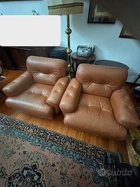 POLTRONE E DIVANO IN PELLE
