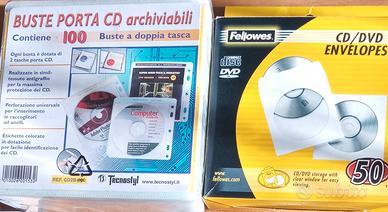 buste porta CD archiviabili a doppia tasca. 100 e 