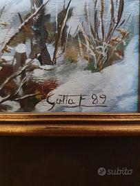 Quadri dipinti a mano a tema neve.