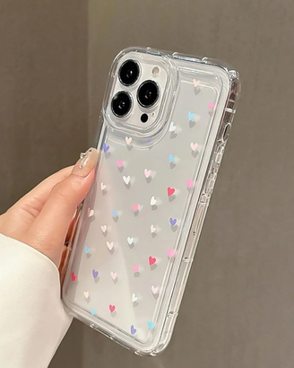 Cover iPhone 11 Pro cuori trasparente