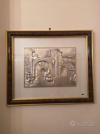 Quadro in argento e foglia d'oro 