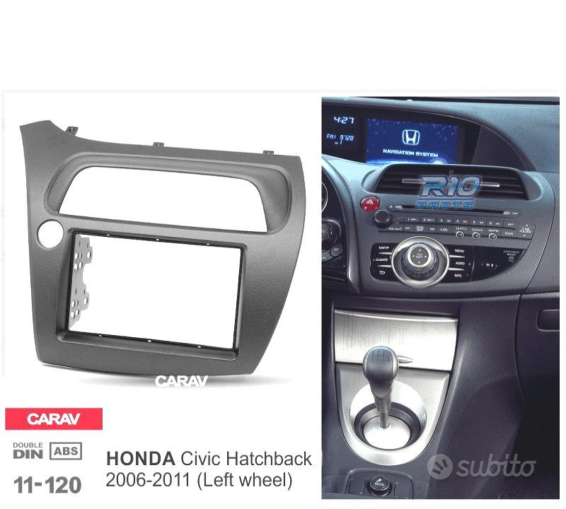 Cornice Decorativa Per Cruscotto Per Honda Civic 10 (2016-2018), In ABS, Colore Nero Con Striscia Rossa, Larghezza 41 Cm, Adesiva 3M