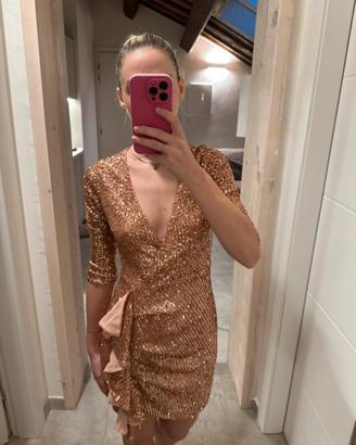 Abito con paillettes PDK - Taglia S - rosa cipria