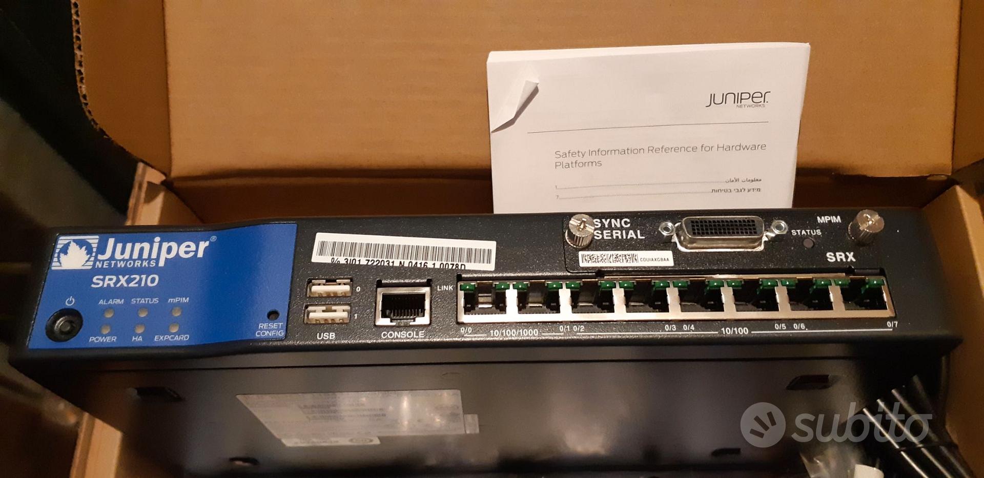 Gateway JUNIPER SRX210 Service - 8 porte - 2 slot - Informatica In