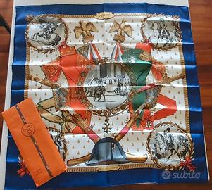 Foulard di seta Hermes Napoleone Bonaparte - Blu