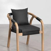 N.4 SEDIE CON BRACCIOLI IN LEGNO DI ACACIA