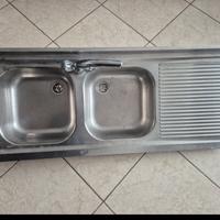 Lavandino cucina doppia vasca inox 120cm