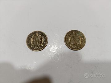 Coppia Monete 1 Peseta 1963 Spagna 